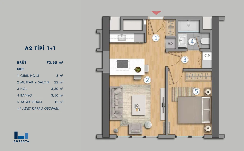 Type A2 1+1 Apartment